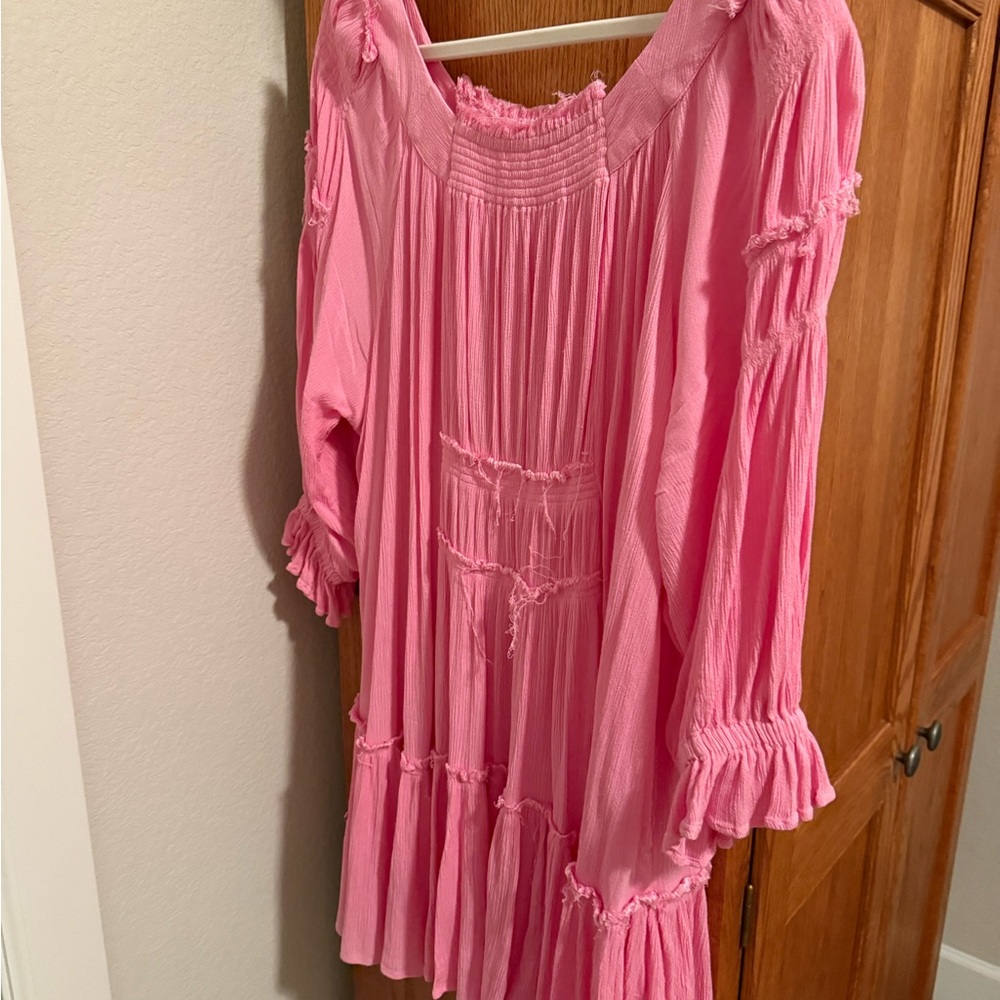 Free People Pink Smocked Dress